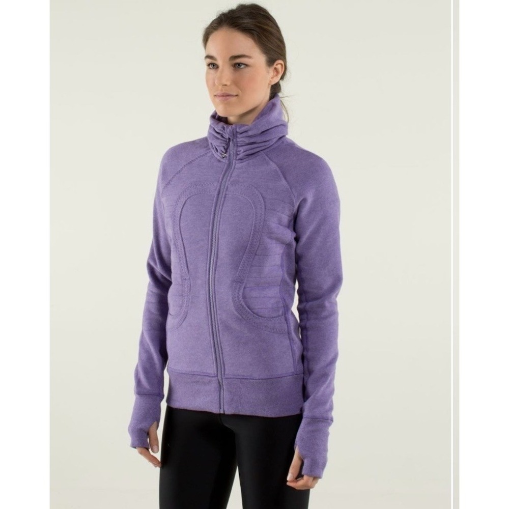 Lululemon Calm & Cozy Jacket "Scuba Cuddle Up" Womens 6 Purple Sweatshirt